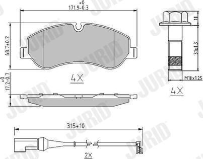 Jurid 573690J - Тормозные колодки, дисковые, комплект autosila-amz.com