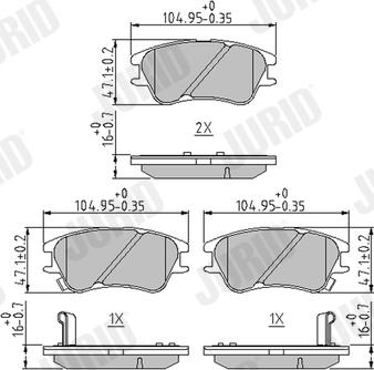 Jurid 573642J - Тормозные колодки, дисковые, комплект autosila-amz.com