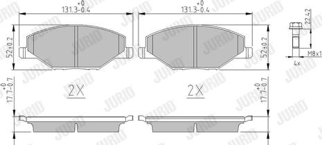 Jurid 573601J - Тормозные колодки, дисковые, комплект autosila-amz.com