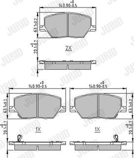 Jurid 573610J - Тормозные колодки, дисковые, комплект autosila-amz.com