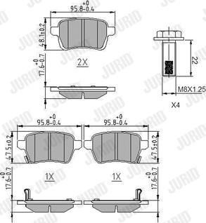 Jurid 573689J - Тормозные колодки, дисковые, комплект autosila-amz.com