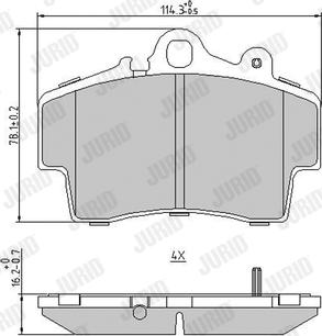 Jurid 573043J - Тормозные колодки, дисковые, комплект autosila-amz.com