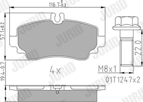 Jurid 573100J - Тормозные колодки, дисковые, комплект autosila-amz.com