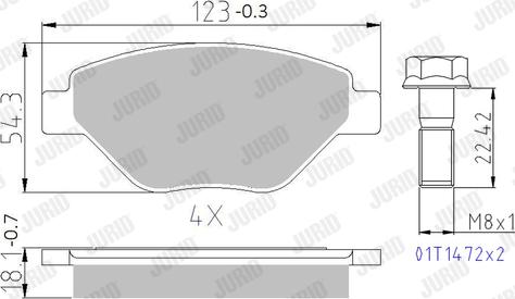 Jurid 573123J - Тормозные колодки, дисковые, комплект autosila-amz.com