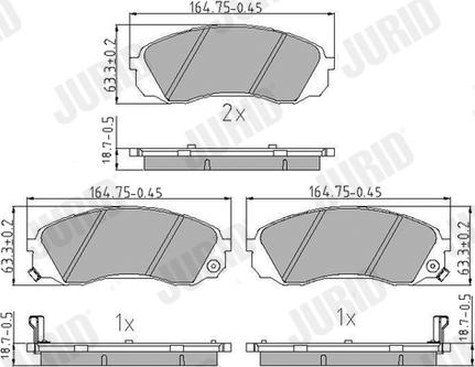 Jurid 573864J - Тормозные колодки, дисковые, комплект autosila-amz.com