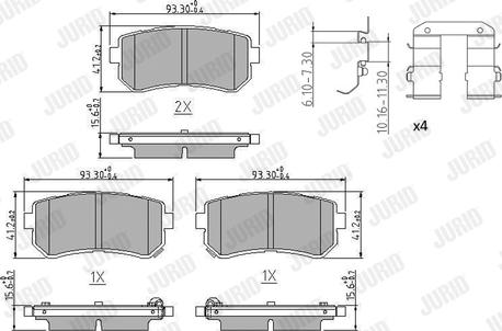 Jurid 573830J - Тормозные колодки, дисковые, комплект autosila-amz.com