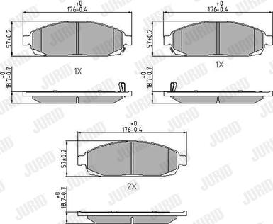 Jurid 573340J - Тормозные колодки, дисковые, комплект autosila-amz.com