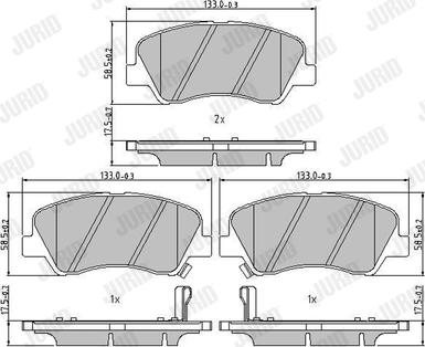 Jurid 573368J - Тормозные колодки, дисковые, комплект autosila-amz.com