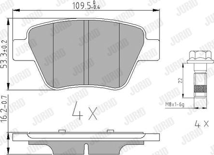 Jurid 573312J - Тормозные колодки, дисковые, комплект autosila-amz.com