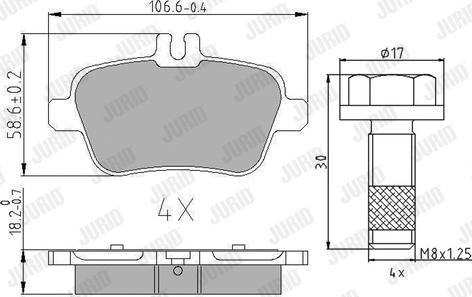 Jurid 573370J - Тормозные колодки, дисковые, комплект autosila-amz.com