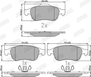 Jurid 573268J - Тормозные колодки, дисковые, комплект autosila-amz.com