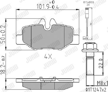 Jurid 573222J - Тормозные колодки, дисковые, комплект autosila-amz.com