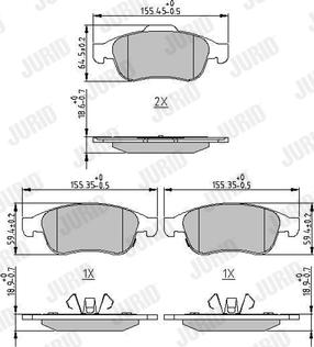 Jurid 573766J - Тормозные колодки, дисковые, комплект autosila-amz.com