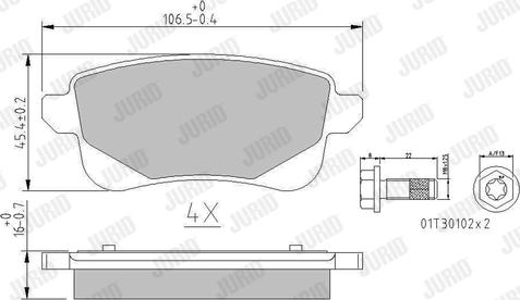 Jurid 573785J - Тормозные колодки, дисковые, комплект autosila-amz.com