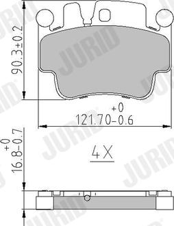 Jurid 573725J - Тормозные колодки, дисковые, комплект autosila-amz.com