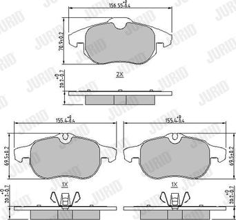 Jurid 573723J - Тормозные колодки, дисковые, комплект autosila-amz.com