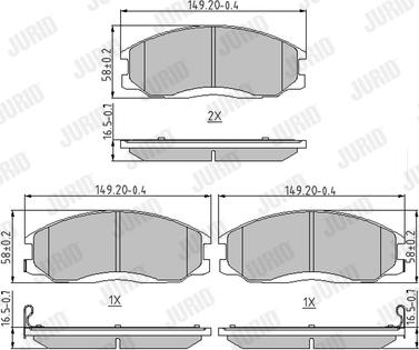 Jurid 572453J - Тормозные колодки, дисковые, комплект autosila-amz.com