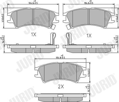 Jurid 572401J - Тормозные колодки, дисковые, комплект autosila-amz.com