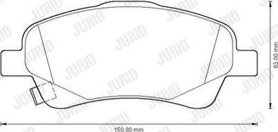 Jurid 572485J - Комплект передних тормозных колодок c датчиком износа TOYOTA Avensis 2003-2008 autosila-amz.com