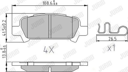 Jurid 572424J - Тормозные колодки, дисковые, комплект autosila-amz.com