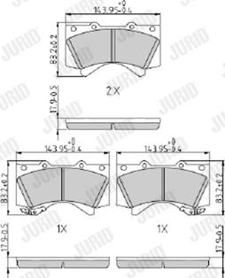 Jurid 572599J - Тормозные колодки, дисковые, комплект autosila-amz.com