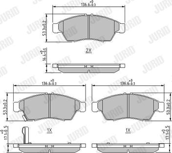 Jurid 572545J - Тормозные колодки, дисковые, комплект autosila-amz.com