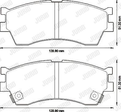 Jurid 572560J - Тормозные колодки перед. Kia Rio 03.00->/Spectra 04.01->/Shuma II 04.01-> autosila-amz.com