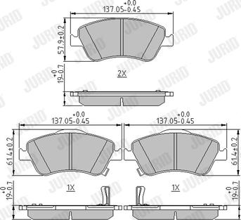 Jurid 572524J - Тормозные колодки, дисковые, комплект autosila-amz.com