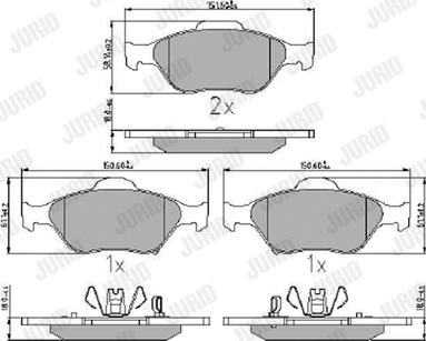 Jurid 572576J - Тормозные колодки, дисковые, комплект autosila-amz.com