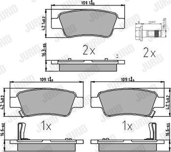 Jurid 572606J - Тормозные колодки, дисковые, комплект autosila-amz.com