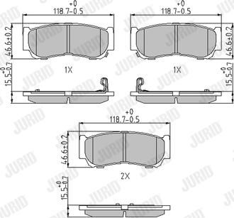 Jurid 572608J - Тормозные колодки, дисковые, комплект autosila-amz.com