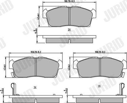 Jurid 572611J - Тормозные колодки, дисковые, комплект autosila-amz.com