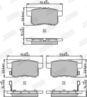 Jurid 572626J - Тормозные колодки, дисковые, комплект autosila-amz.com