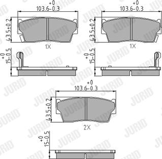 Jurid 572166J - Тормозные колодки, дисковые, комплект autosila-amz.com