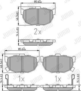 Jurid 572127J - Тормозные колодки, дисковые, комплект autosila-amz.com