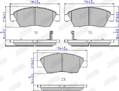 Jurid 572340J - Тормозные колодки, дисковые, комплект autosila-amz.com