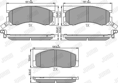 Jurid 572342J - Тормозные колодки, дисковые, комплект autosila-amz.com