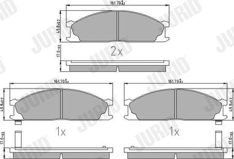 Jurid 572373J - Тормозные колодки, дисковые, комплект autosila-amz.com