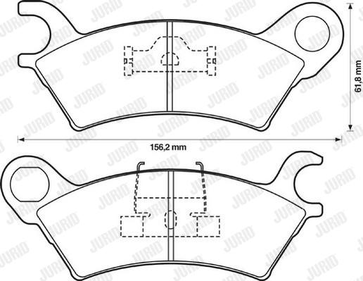 Jurid 572372J - Тормозные колодки, дисковые, комплект autosila-amz.com