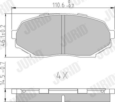 Jurid 572223J - Тормозные колодки, дисковые, комплект autosila-amz.com