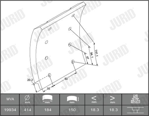 Jurid 1993411230 - Комплект тормозных башмаков, барабанные тормоза autosila-amz.com