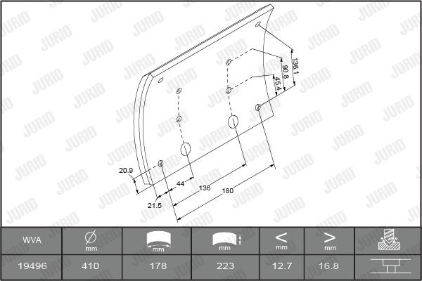 Jurid 1949601070 - Комплект тормозных башмаков, барабанные тормоза autosila-amz.com