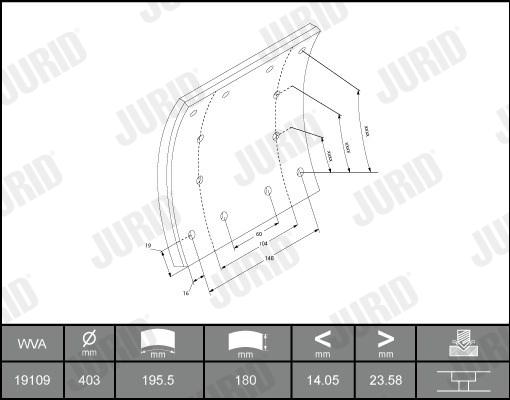 Jurid 1910901230 - Комплект тормозных башмаков, барабанные тормоза autosila-amz.com