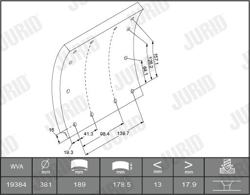 Jurid 1938521230 - Комплект тормозных башмаков, барабанные тормоза autosila-amz.com