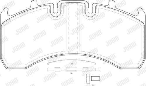 Jurid 2916909560 - Тормозные колодки, дисковые, комплект autosila-amz.com