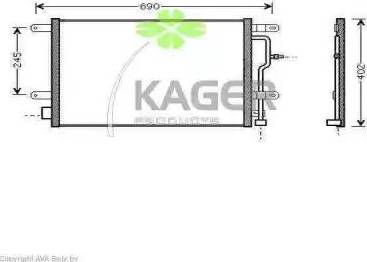 Kager 945013 - Конденсатор кондиционера autosila-amz.com