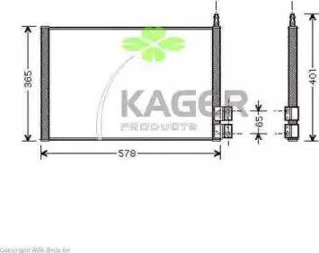 Kager 945117 - Конденсатор кондиционера autosila-amz.com