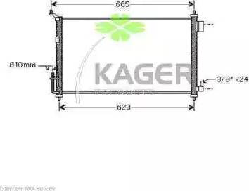 Kager 946128 - Конденсатор кондиционера autosila-amz.com