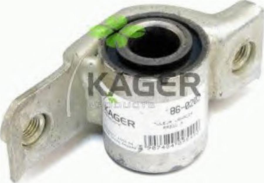 Kager 86-0202 - Сайлентблок, рычаг подвески колеса autosila-amz.com