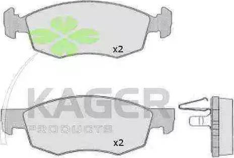 Kager 350487 - Тормозные колодки, дисковые, комплект autosila-amz.com